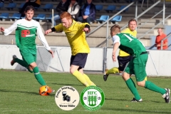 2017-10-21 Hoyerswerdaer FC I in grün - SC 1911 Großröhrsdorf in gelb 0:1 Foto: Werner Müller